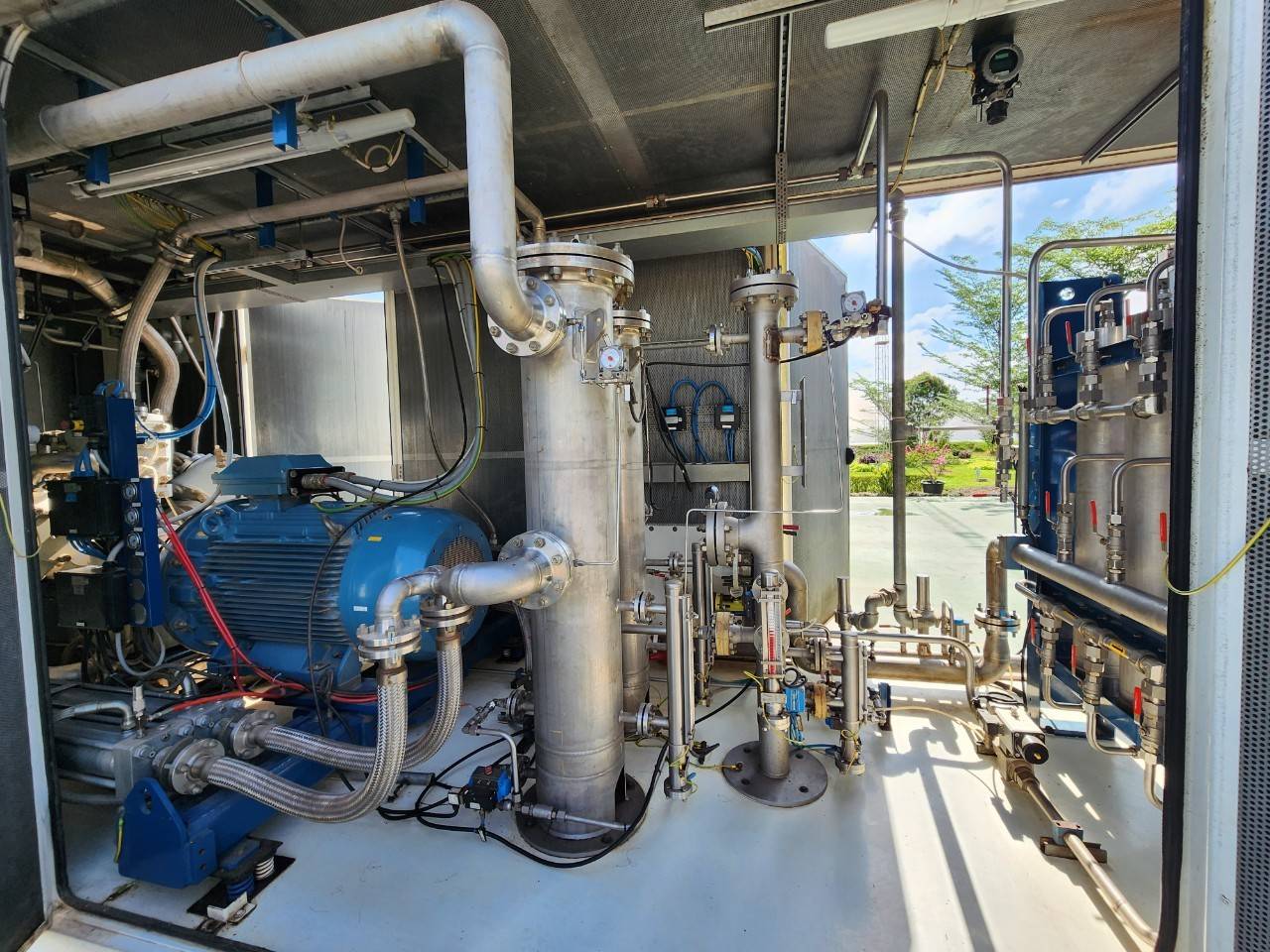 DSN biogas upgrading project facility in Kalimantan Timur, Indonesia - Pioneering biogas-to-biomethane projects with membrane technology.